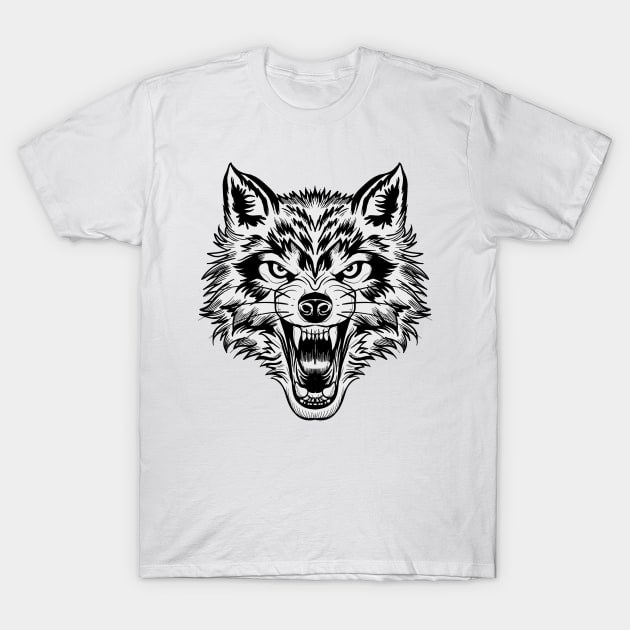 Angry Wolf T-Shirt by MeksFashion